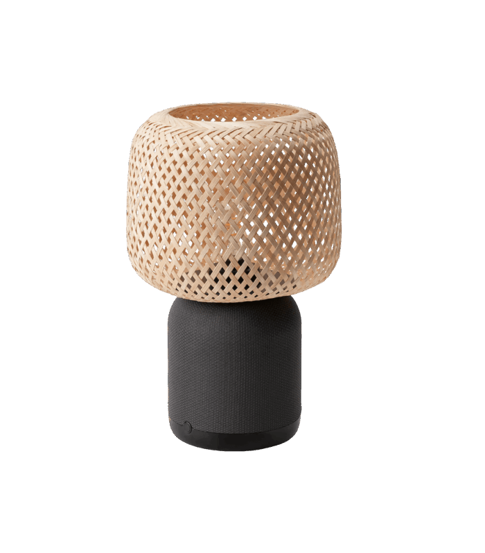 Sonos speaker lamp w bamboo shade